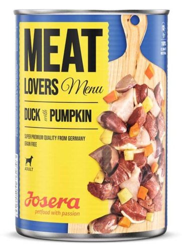 Josera Meat Lovers Menu Duck with Pumpkin 400 g (kacsahús és sütőtök) konzerv kutyáknak