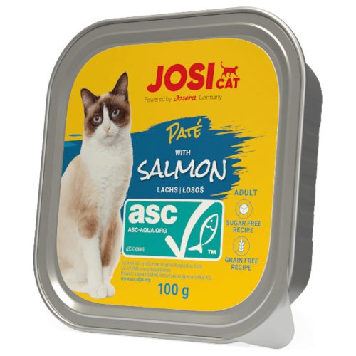 JosiCat Paté Alu Salmon alutálkás (lazac) - Felnőtt macskák részére (100g)