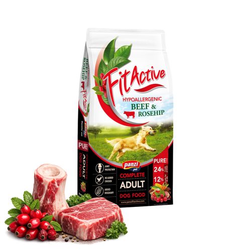 FitActiveNEXT PURE hipoallergén Beef-Rosehip száraz kutyatáp (marha, csipkebogyó) 12 kg