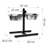 Állítható etető állvány + 2db 1,8L fémtál