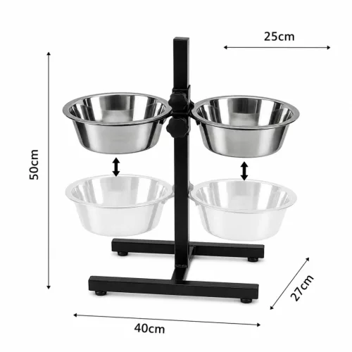 BPS - Állítható etető állvány + 2db 2,8L fémtál