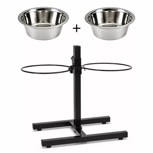 BPS - Állítható etető állvány + 2db 2,8L fémtál