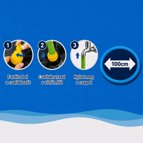 Kutyamedence szökőkúttal - 100 cm