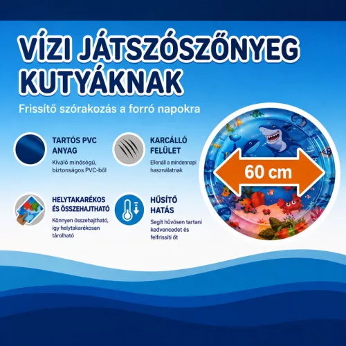 Vízi játszószőnyeg kutyáknak, macskáknak - 60 cm