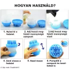 Kisállat fürdető masszázskefe sampon adagolóval