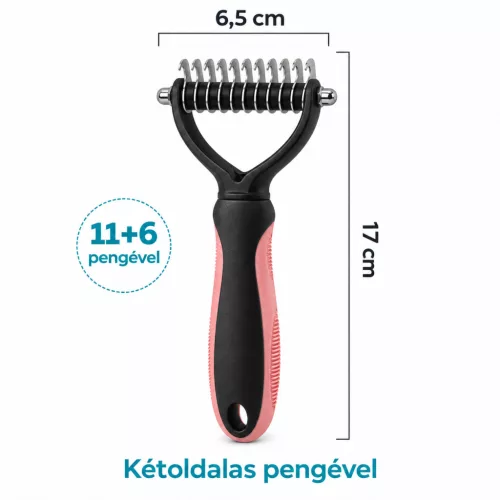 "Dematting" MINI kétoldalas aljszőr kiszedő, bontófésű