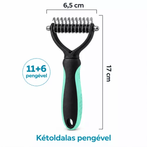 "Dematting" MINI kétoldalas aljszőr kiszedő, bontófésű