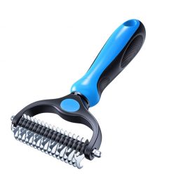   "Dematting" MAXI Kétoldalas aljszőr kiszedő, bontófésű - kék