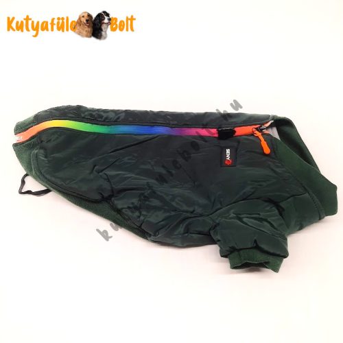 "RAINBOW" bélelt kutyakabát - zöld - S