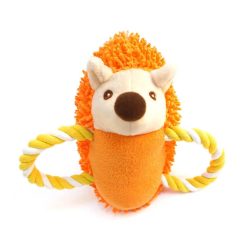 Kutyajáték - Plüss Süni rágókötéllel 20 cm sípoló