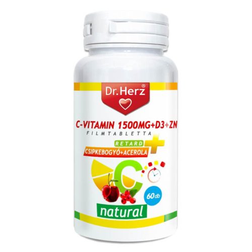 Dr.Hertz C-Vitamin 1500mg + D3+ ZN tabletta csipkebogyóval és acerola kivonattal 60 db