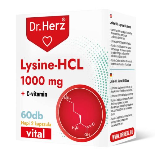 Dr.Hertz Lysine-HCL 1000mg + C-Vitamin kapszula 60 db