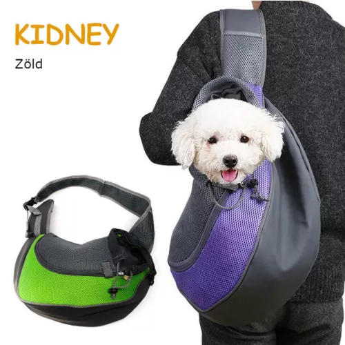 KIDNEY Kutya, cica szállító oldaltáska, válltáska - L - zöld