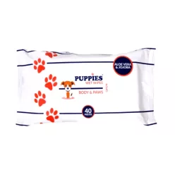 Puppies Body & Paws Nedves Törlőkendő 40 db-os