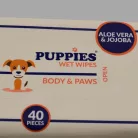 Puppies Body & Paws Nedves Törlőkendő 40 db-os