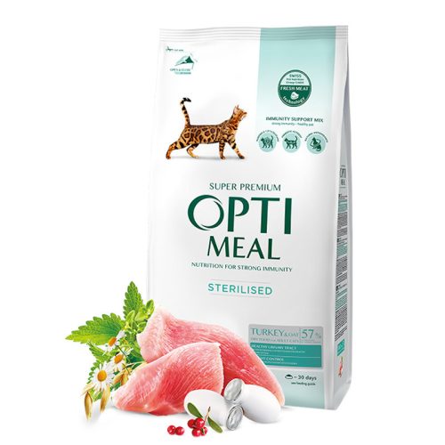 OPTIMEAL Sterilized Turkey & Oat 1,5 kg macskatáp