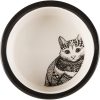 Trixie Ceramic Bowl - kerámia tál (macskaminta, fehér-fekete) macskák részére (0,3l /Ø12cm)