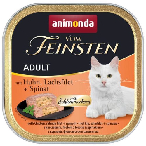 Animonda Vom Feinsten Adult (csirke, lazacfilé,spenót) alutálkás - Felnőtt macskák részére (100g)
