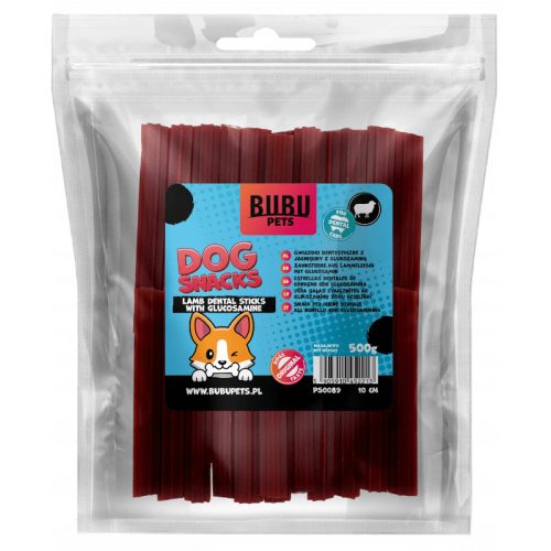 BubuPets Bárányhúsos Fogtisztító Glükozaminnal 10cm 500g