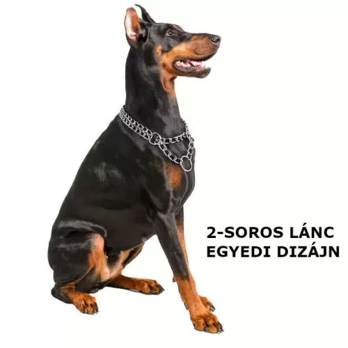 Félfojtó láncos nyakörv - 2 soros