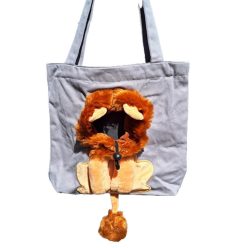 Oroszlános kisállat hordozó táska - szürke