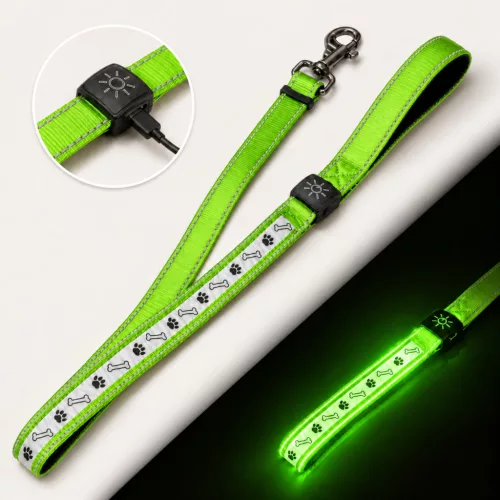 LED világító állítható póráz USB töltéssel