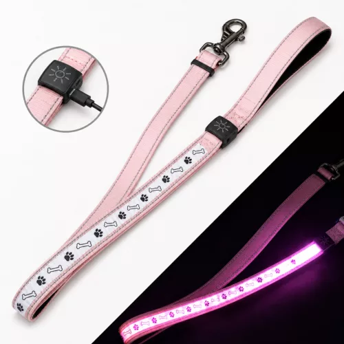 LED világító állítható póráz USB töltéssel