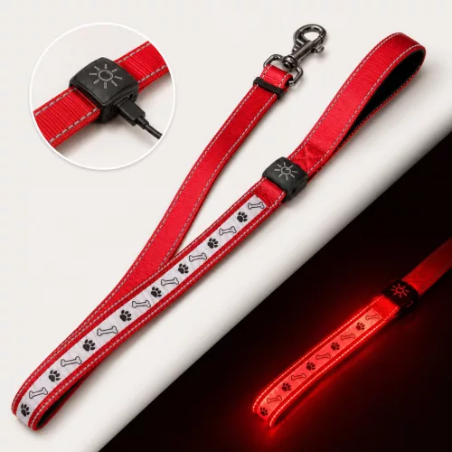 LED világító állítható póráz USB töltéssel