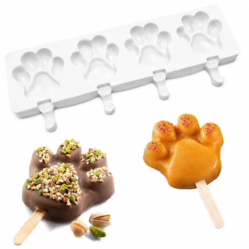 Jégkrém és fagylalt készítő szilikon forma 4x - mancs 