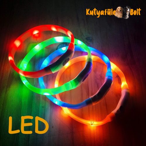 LED világitó méretre vágható nyakkarika USB töltéssel - S - 40 cm