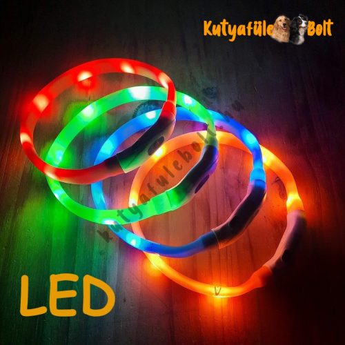 LED világitó méretre vágható nyakkarika USB töltéssel - M - 55 cm