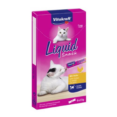 VitaKraft Cat Liquid Snack Csirke + Taurin - 6x15g