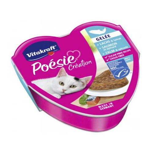 Vitakraft Poésie Gelée alutálkás - nedveseledel (lazac,spenót) macskák részére 85g