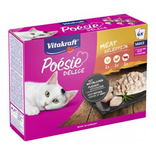 Vitakraft Poésie Delice alutasakos - Multipack csirke, pulyka, marha szószban 6x85g