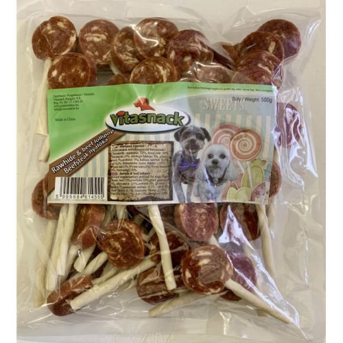 Vitasnack Beefsteak nyalóka 500g - közeli lejárat