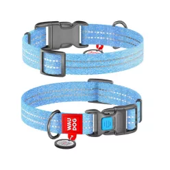   WAUDOG Re-Cotton, QR kódos nyakörv, újrahasznosított pamutból 20mm 24-40 cm - M - világoskék
