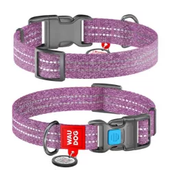   WAUDOG Re-Cotton, QR kódos nyakörv, újrahasznosított pamutból 25mm 35-58 cm - XL - lila